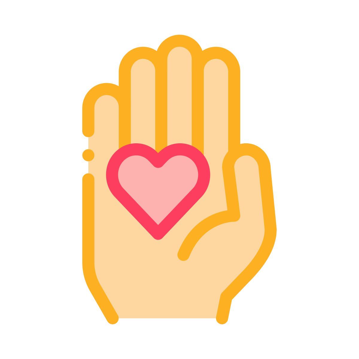 heart on palm icon