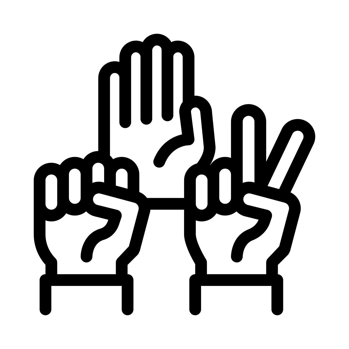raised hands icon
