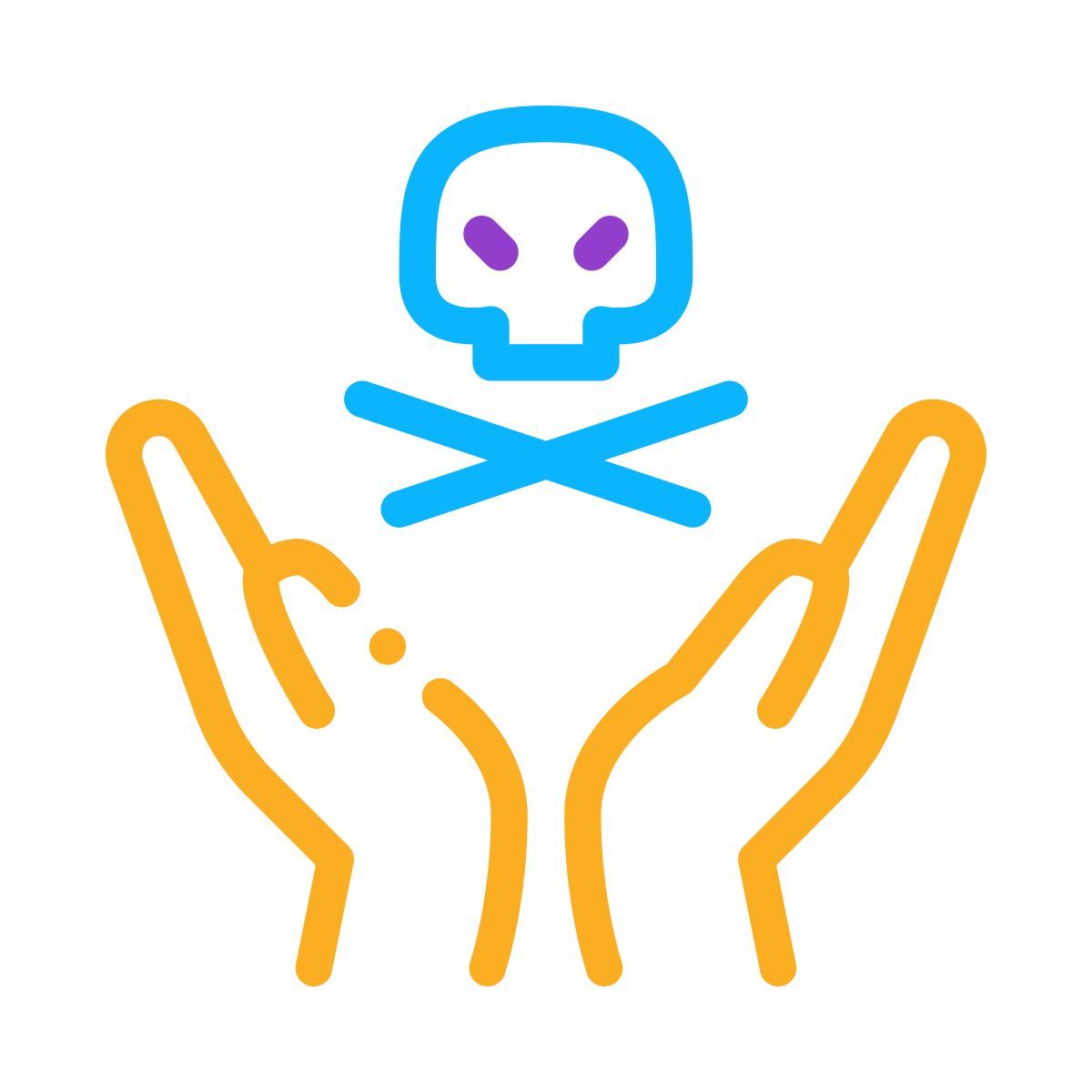 hände halten schädel icon