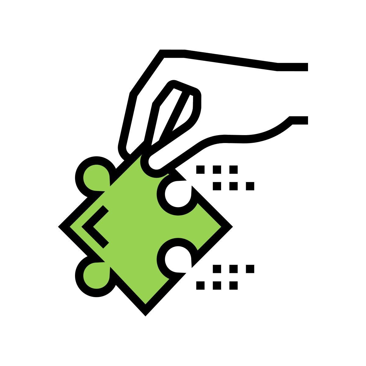 손에 퍼즐을 쥐고 icon