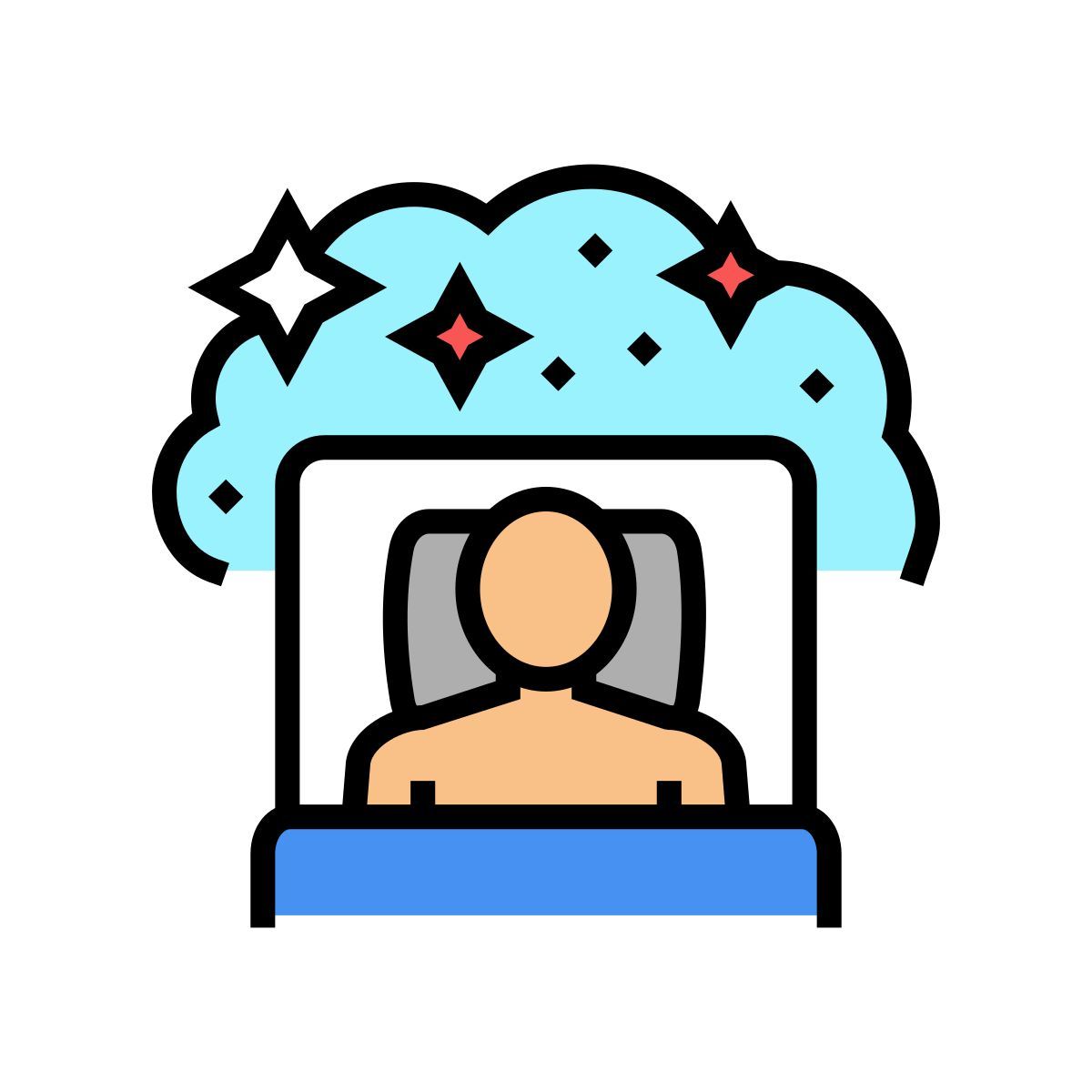 schlafender patient icon