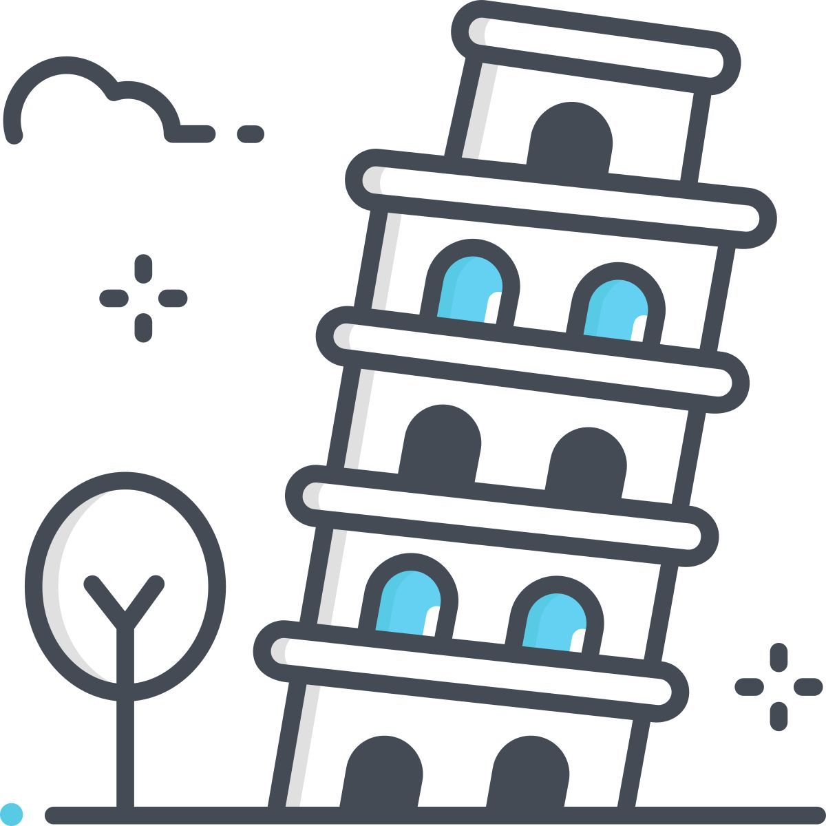 leaning tower of pisa icon