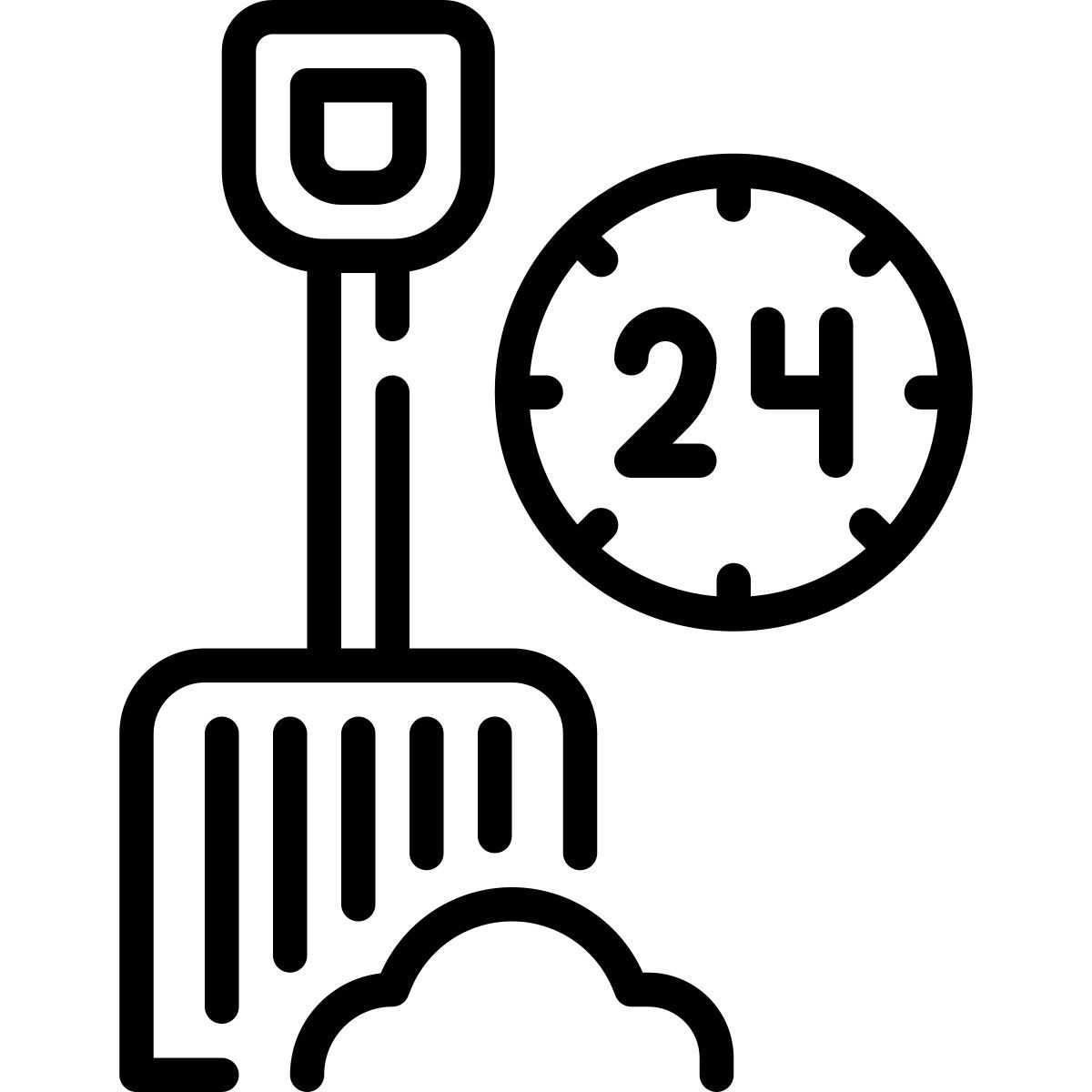 24/7 snow plowing service icon