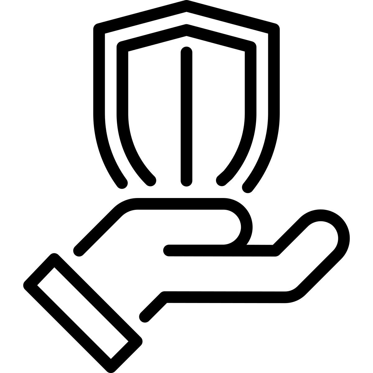hand holding shield icon