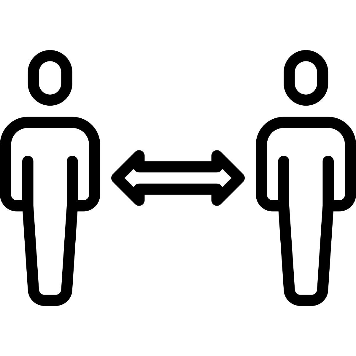 physical distancing icon
