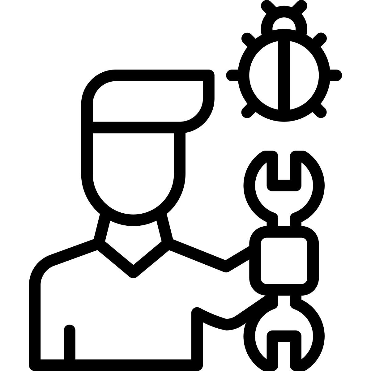 programmer fixing bugs icon