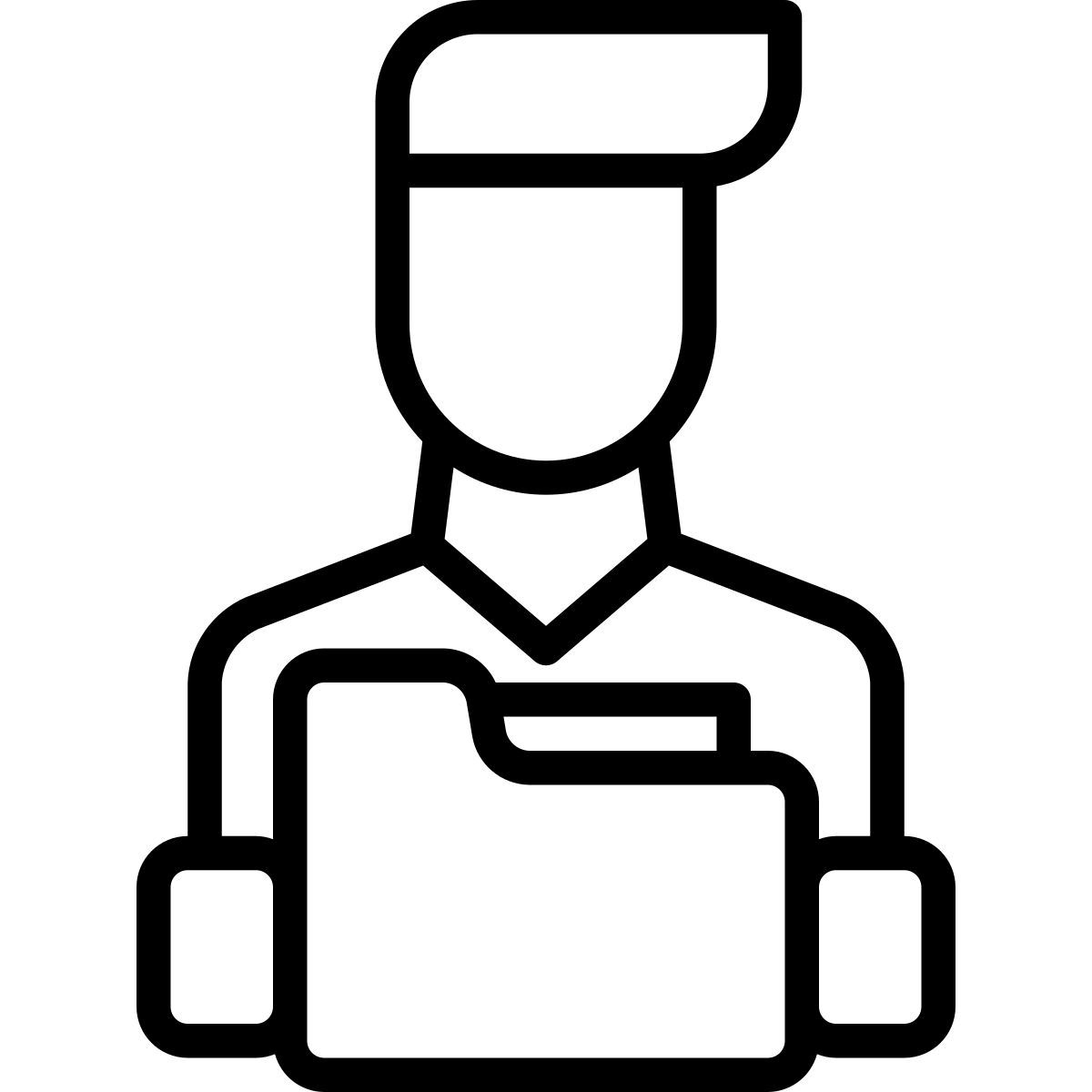 programmer holding folder icon