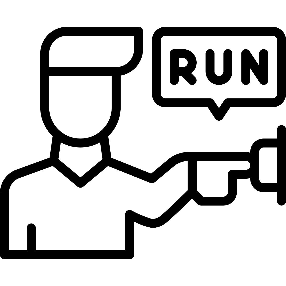 programmer pressing button icon