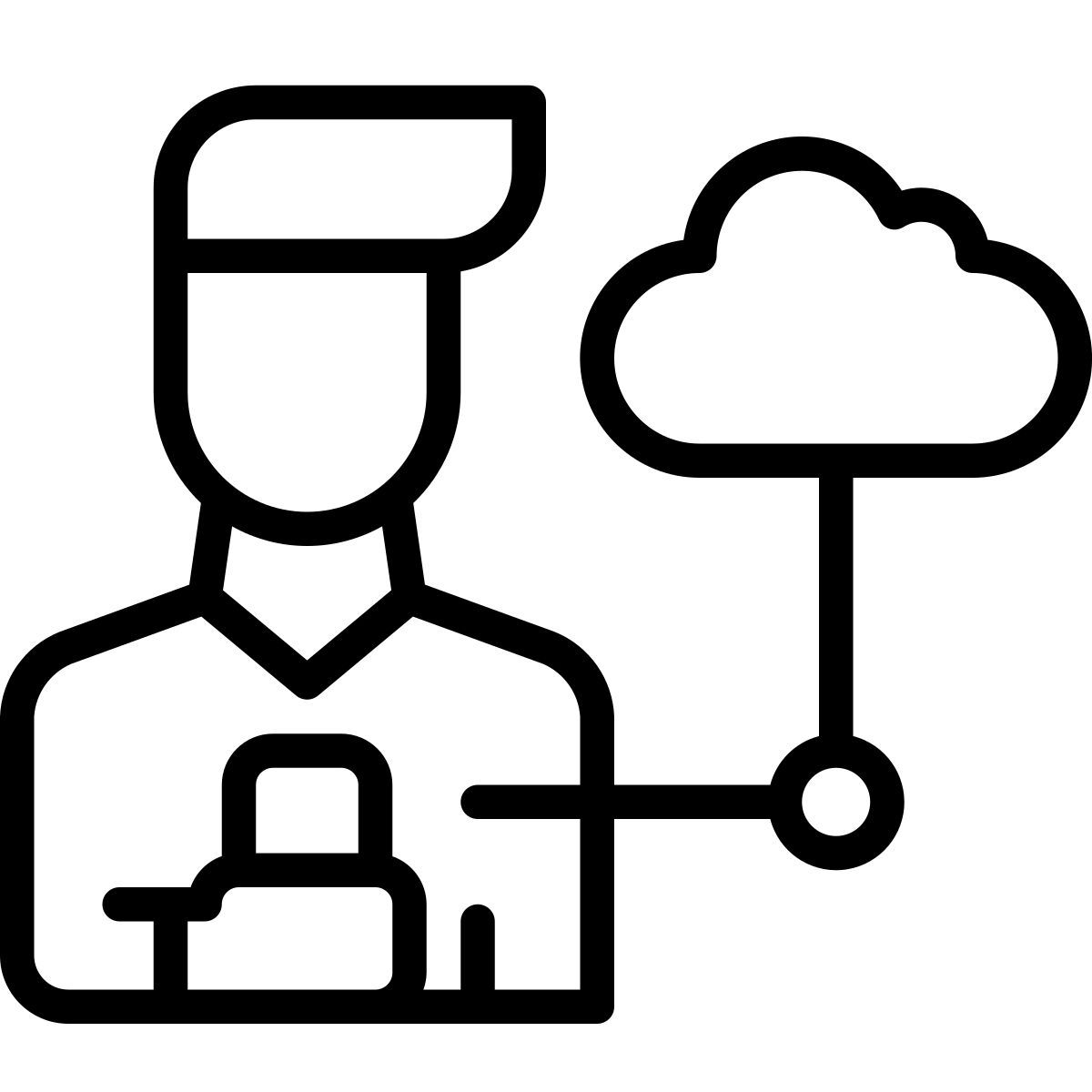 programmer with cloud icon