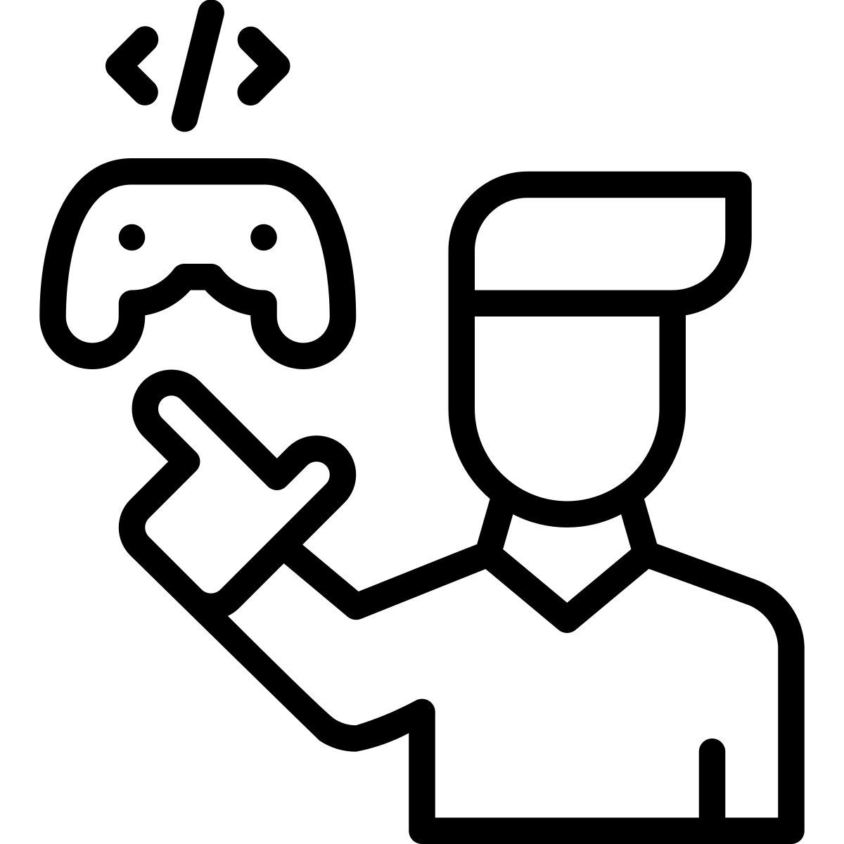 programmer with game controller icon