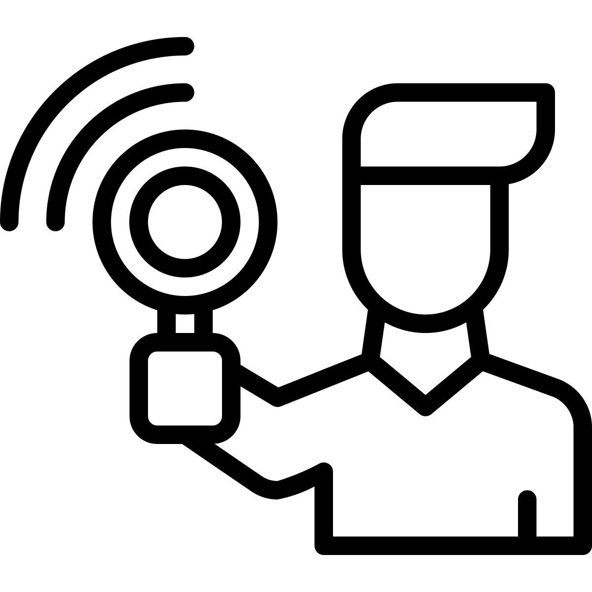 programmer with magnifier icon