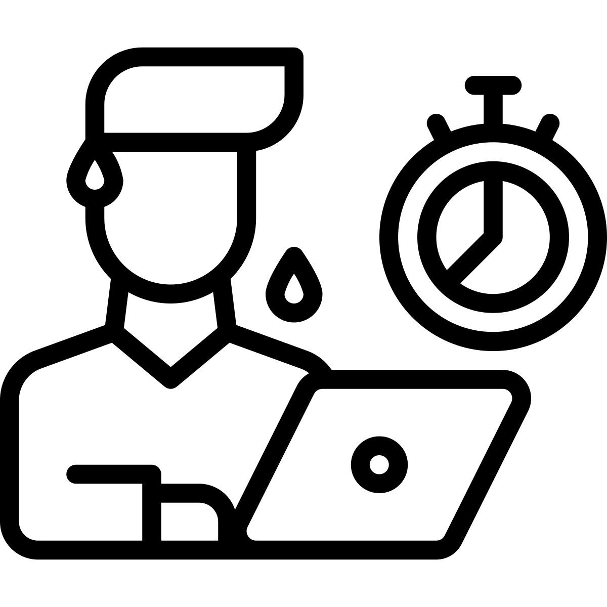 programmer working online icon