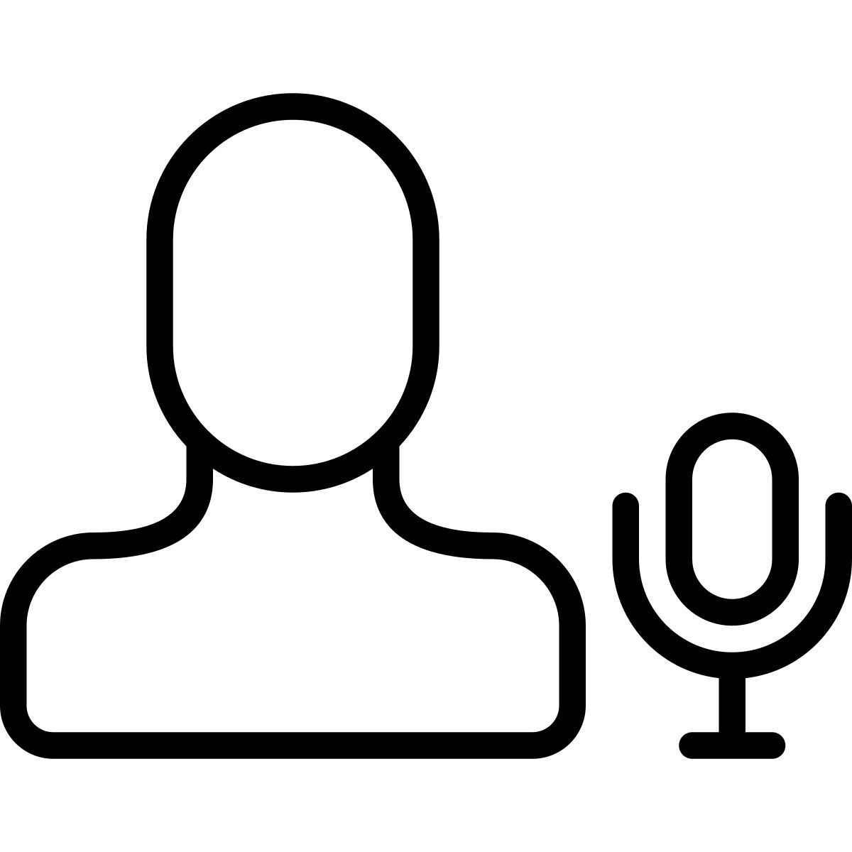 user with microphone icon