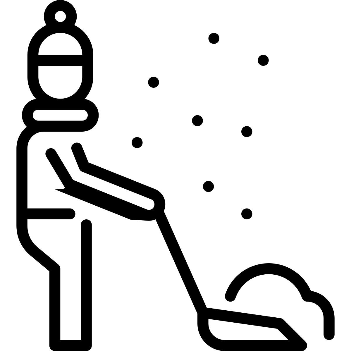 worker cleaning snow icon