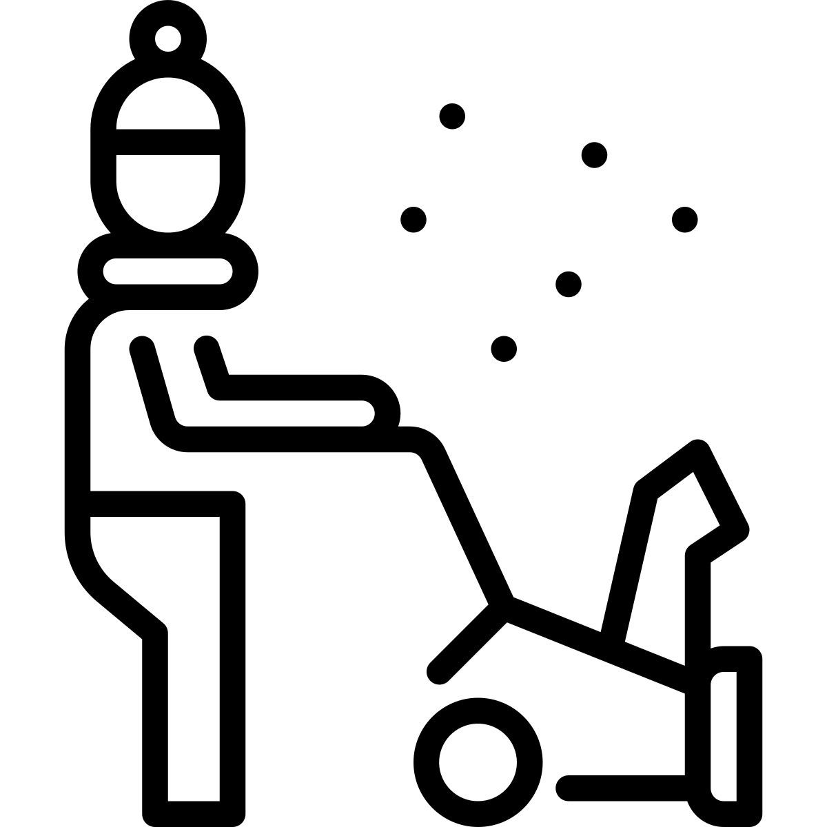 worker cleaning snow icon