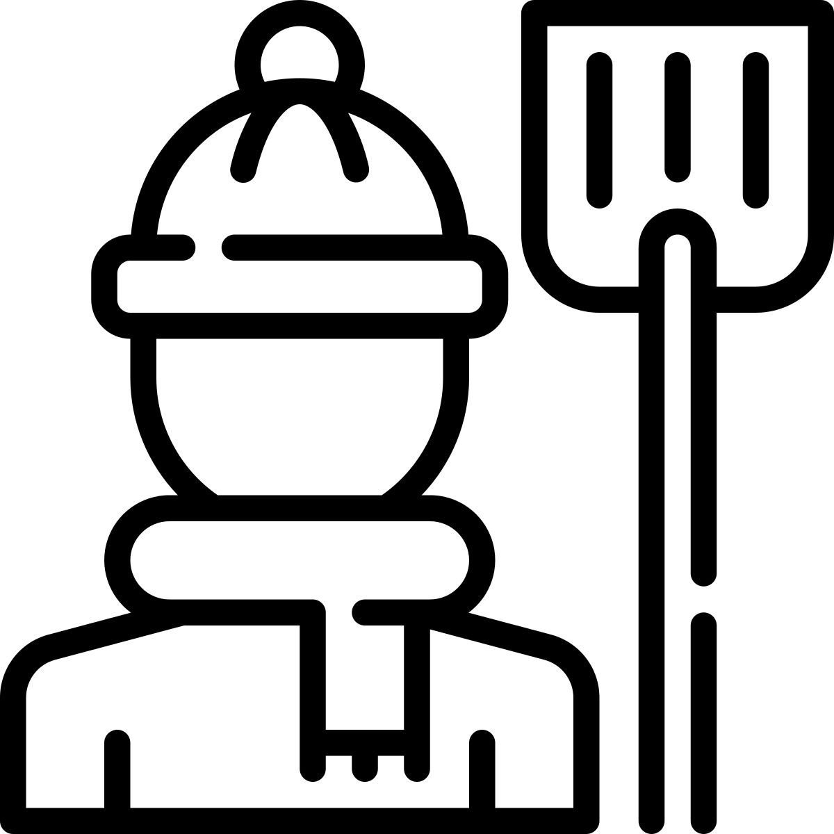 worker with shovel icon