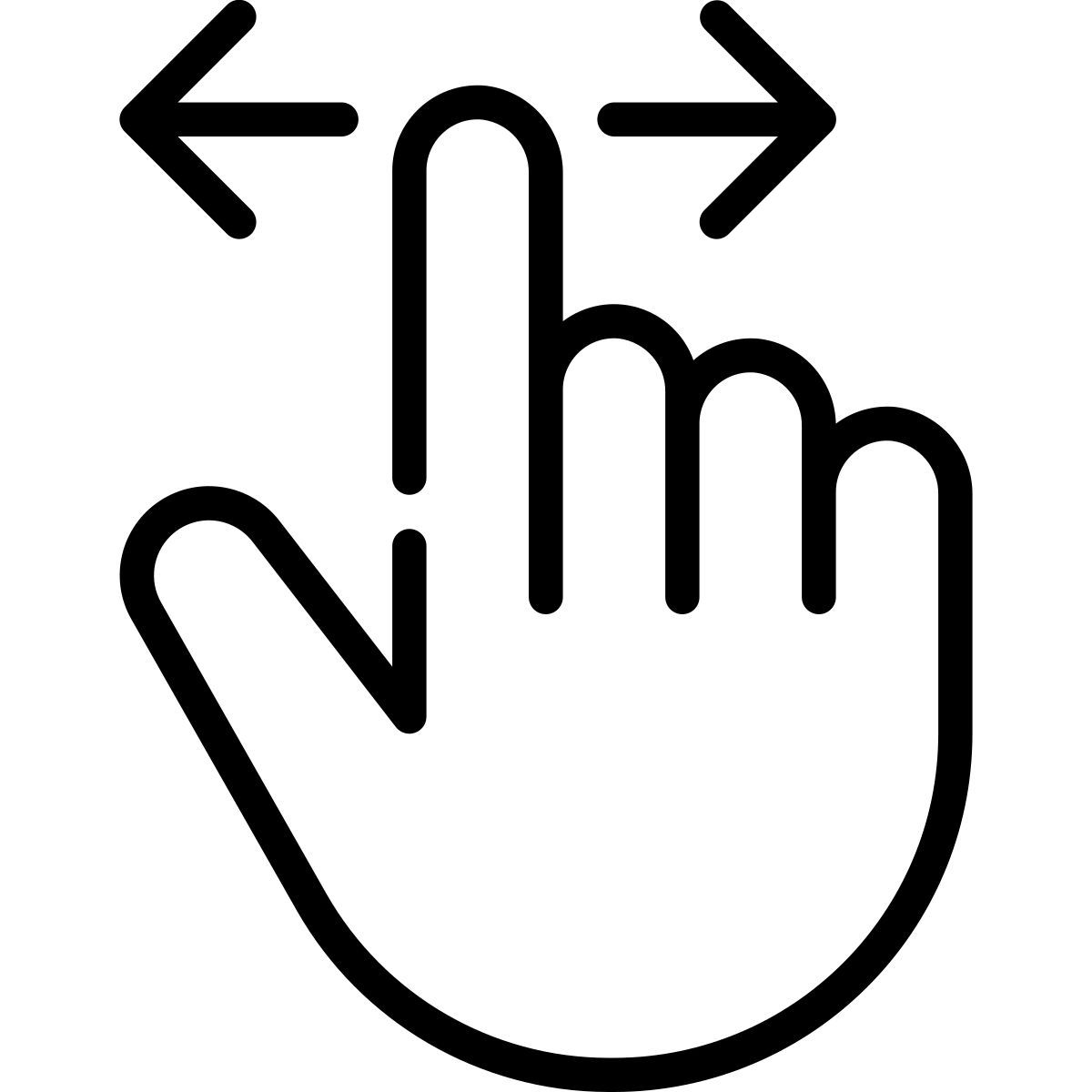 deslize para a esquerda sobre a linha icon