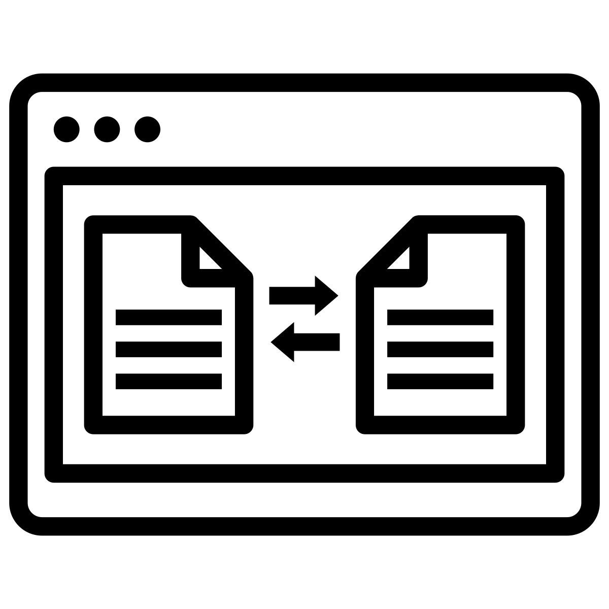 在两个方向上的数据 icon