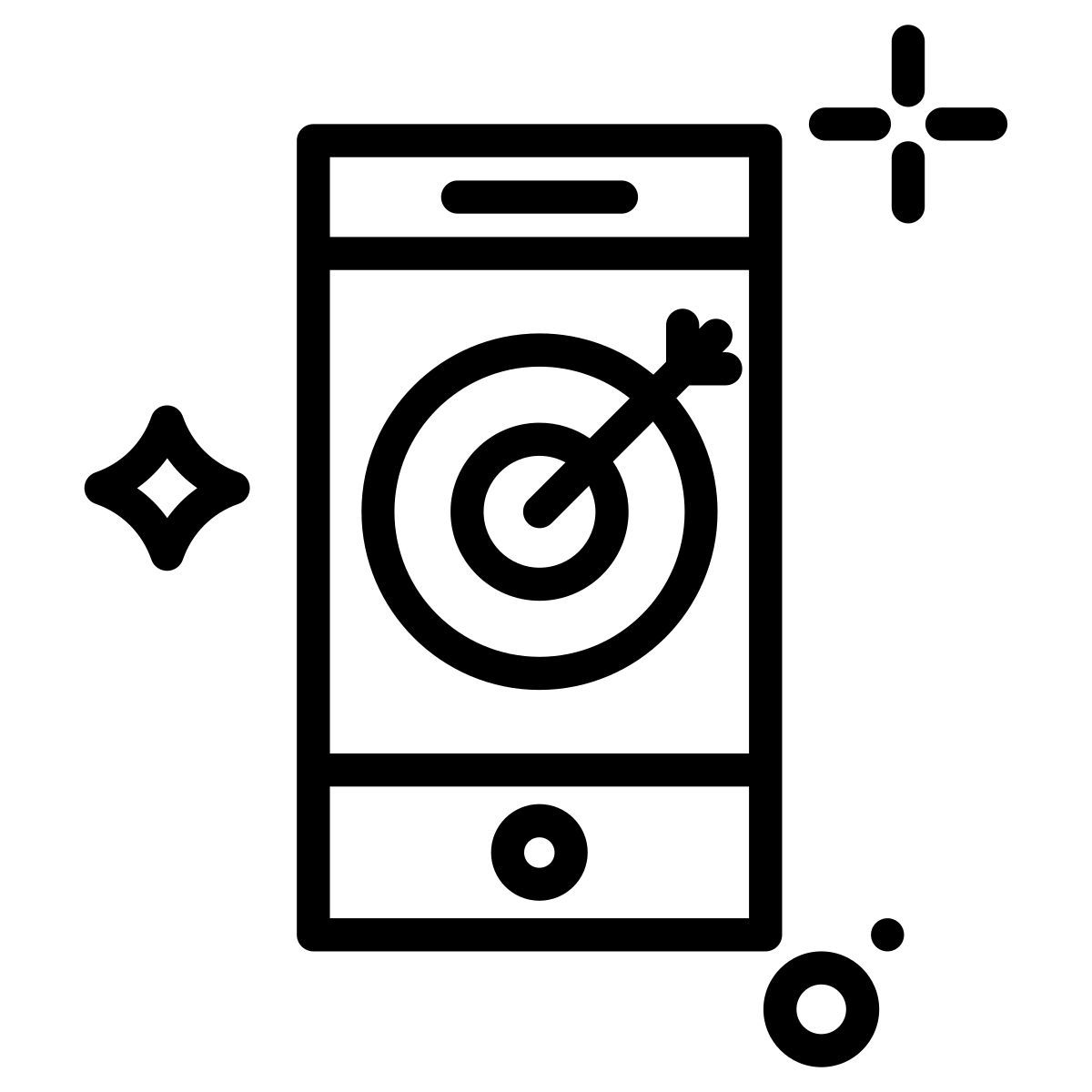 externe mobile marketing startup and development outline design circle 2 icon