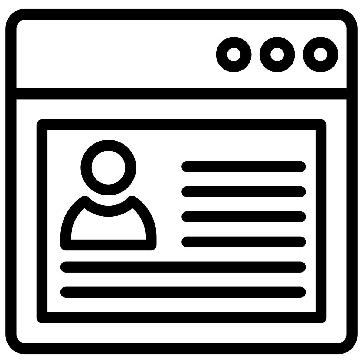 всплывающее окно профиля icon