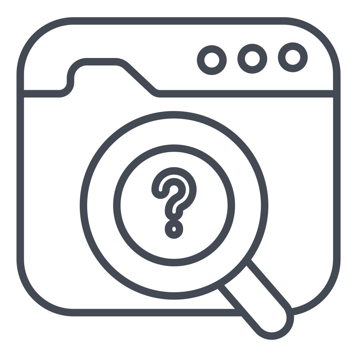 web with magnify icon