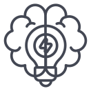 external Brain-Idea-design-thinking-outline-design-circle icon