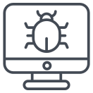 external Bug-technical-support-outline-design-circle icon