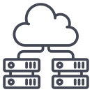 external Cloud-Hosting-network-and-communication-outline-design-circle icon