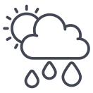 external Cloudy-Rain-weather-outline-design-circle icon