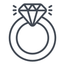 external Diamond-Ring-love-outline-design-circle icon