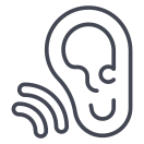 external Ear-communication-outline-design-circle icon