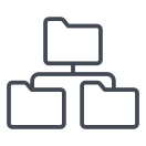 external Folder-Network-digital-service-outline-design-circle icon