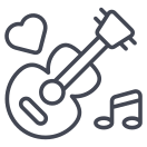 external Guitar-love-outline-design-circle icon