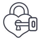 external Heart-Lock-love-outline-design-circle icon