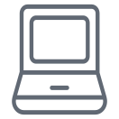 external Laptop-outdoor-outline-design-circle icon