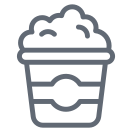 external Popcorn-fast-food-and-drinks-outline-design-circle icon