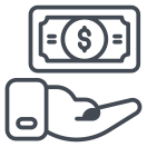 external Receive-Money-sale-outline-design-circle icon