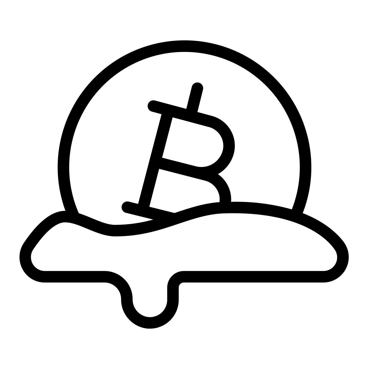 melting bitcoin icon