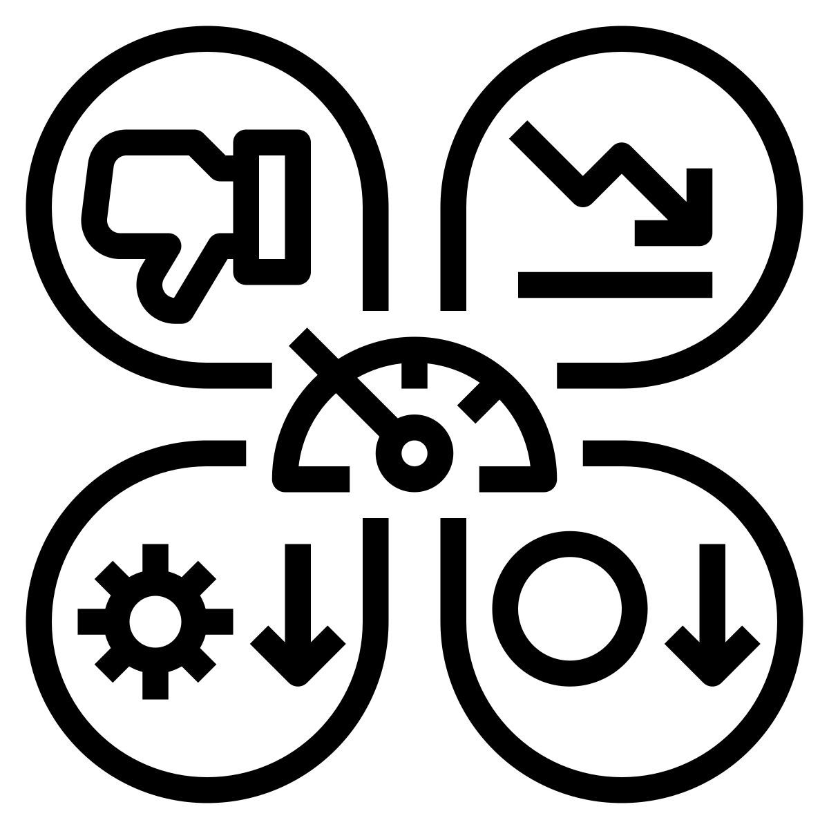 negative kpi icon icon