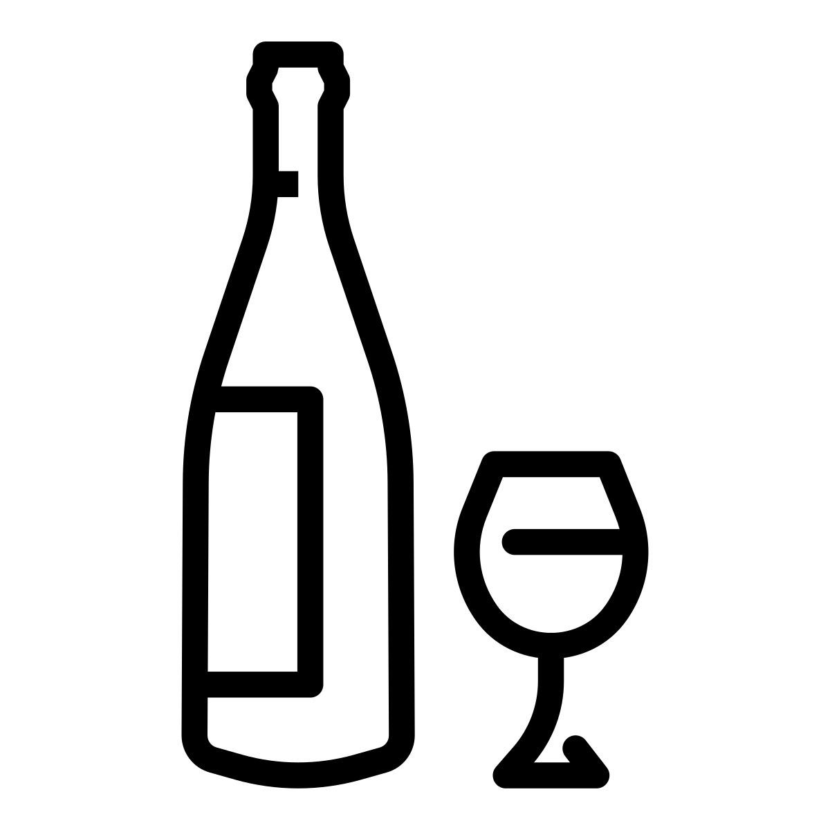wine bottle and glass icon