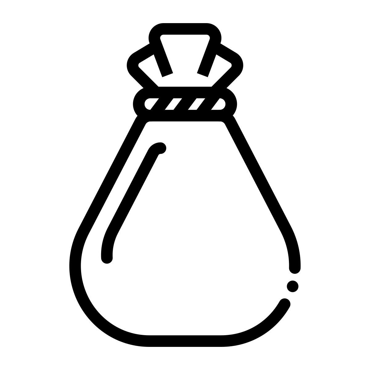 vista frontale di borsa icon