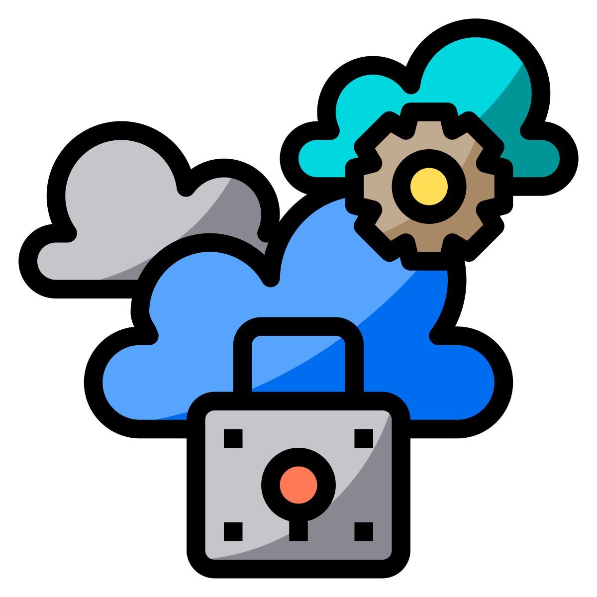 cloud security system icon
