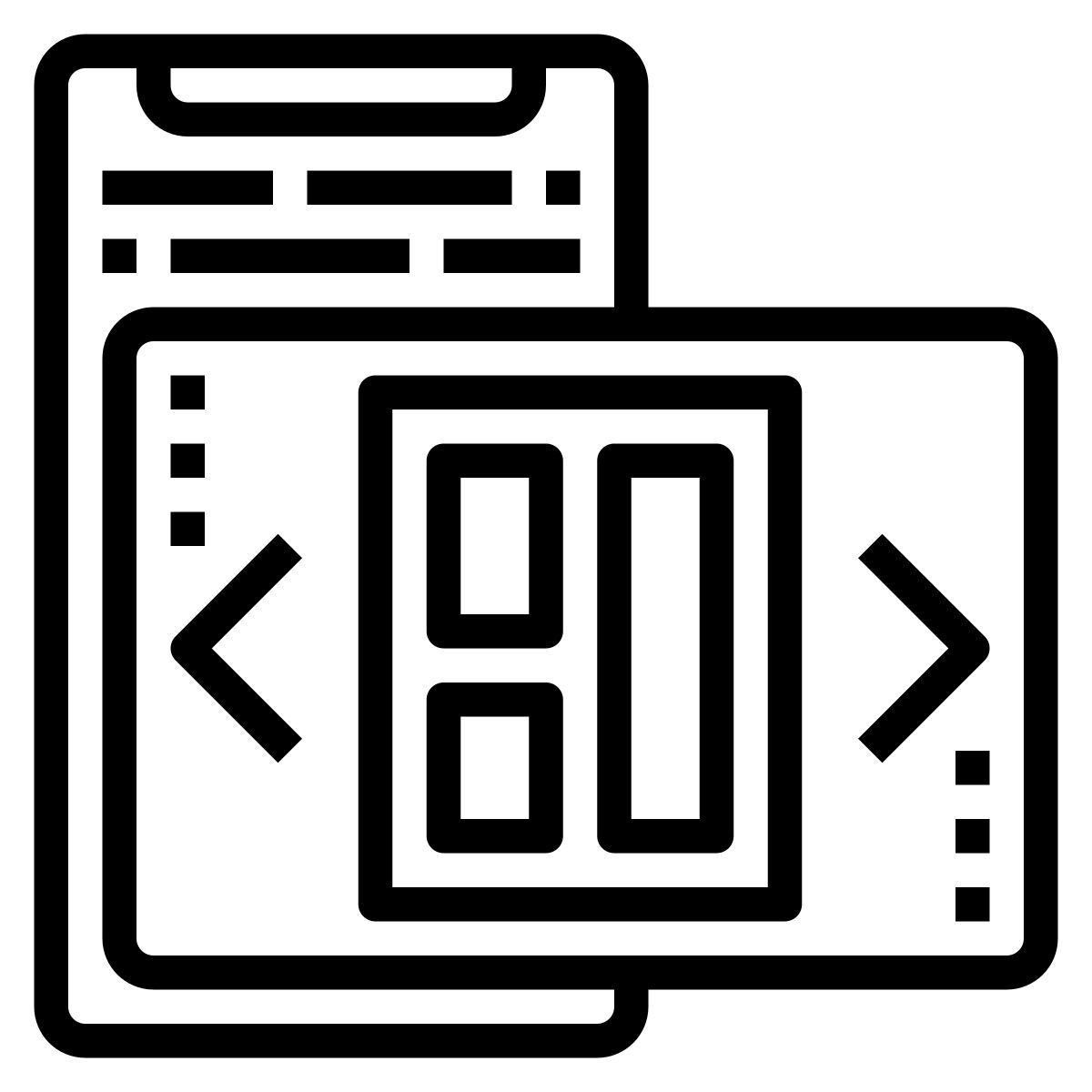 两个智能手机 icon