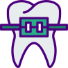 external braces-dentistry-prettycons-lineal-color-prettycons icon