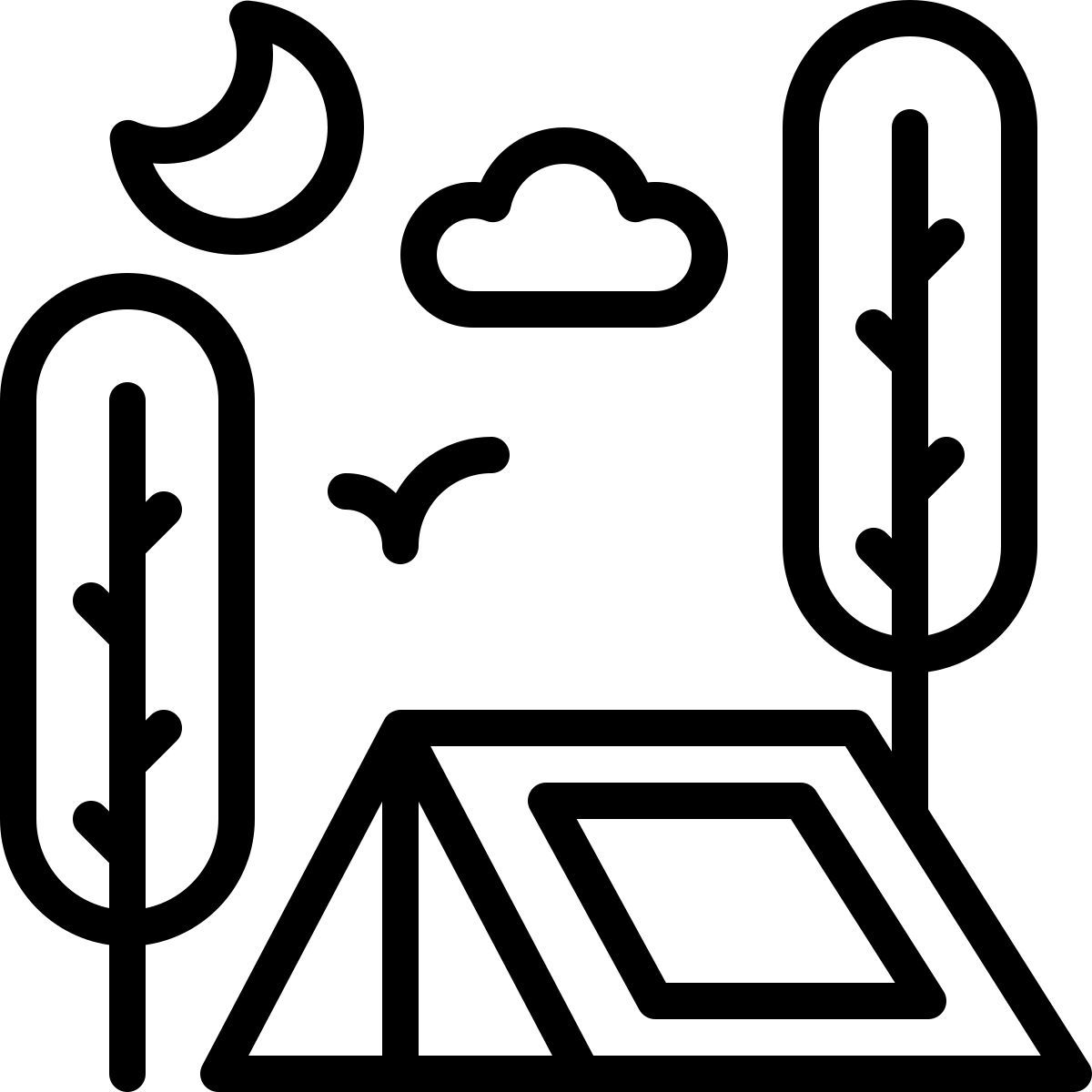 klassisches zelt icon