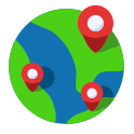 external world-navigation-and-maps-rabit-jes-flat-rabit-jes icon