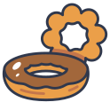 external donut-dessert-rabit-jes-outline-color-rabit-jes icon