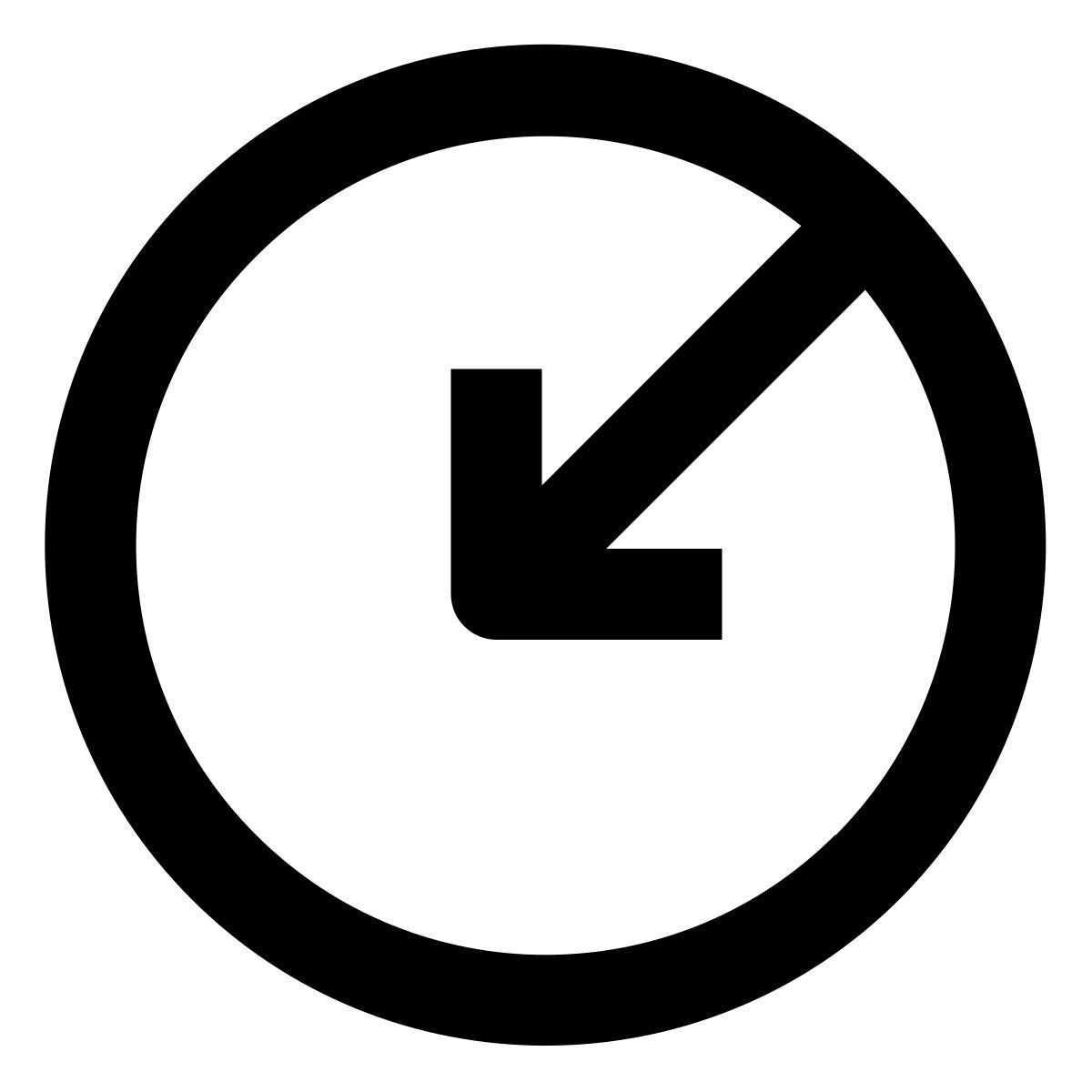 arrow down left icon