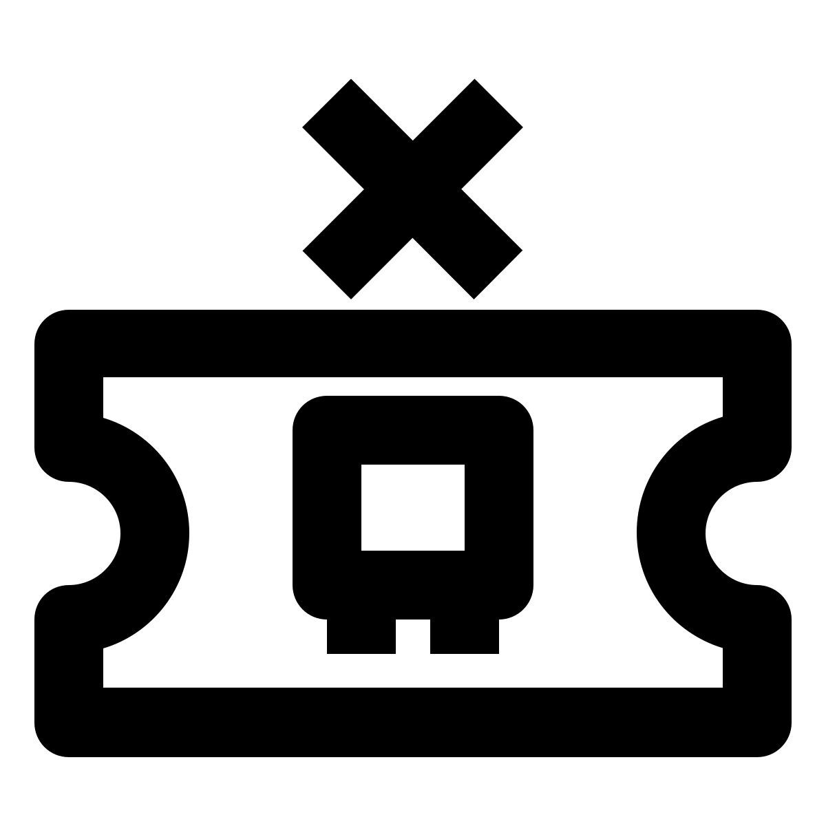 canceled bus ticket icon