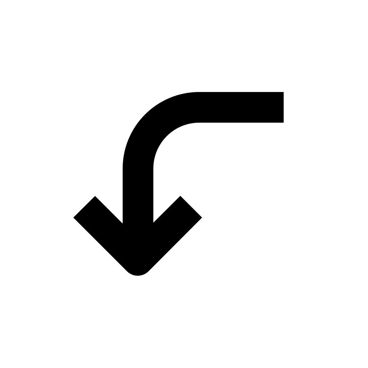 corner left down icon